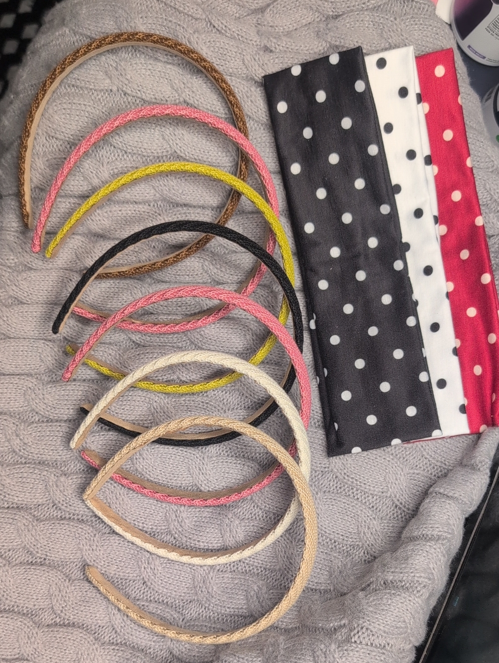 Women's Braided Headbands Set — Pink, Yellow, Black, Cream, Brown
